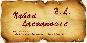 Nahod Lacmanović vizit kartica